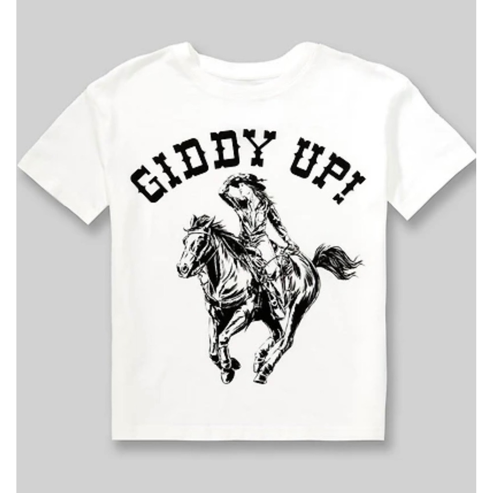 Wrangler Lainey Wilson Graphic Tee Medium White Giddy Up NWT Horse Rider